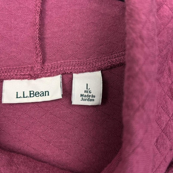 L.L. Bean Sweatshirt Women Large Pink Softlight Quilted Top Funnelneck Pullover - Picture 3 of 8